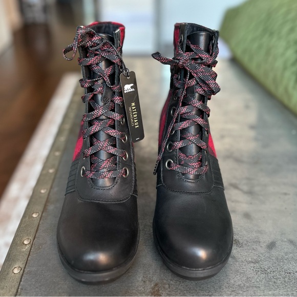 SOREL Lexie Wedge Boots in Tartan Black - Picture 7 of 13